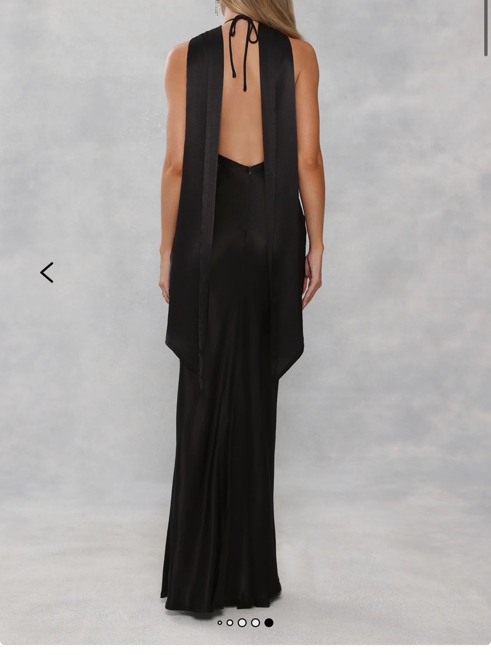 THE VIVIA HALTER SATIN MAXI DRESS BLACK - Picture 2 of 2